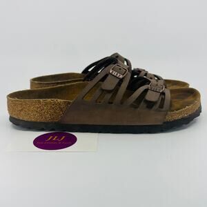 Birkenstock Women's Granada Mocha Birkibuc Two-Strap Slide Sandals Size 36/ 5 US